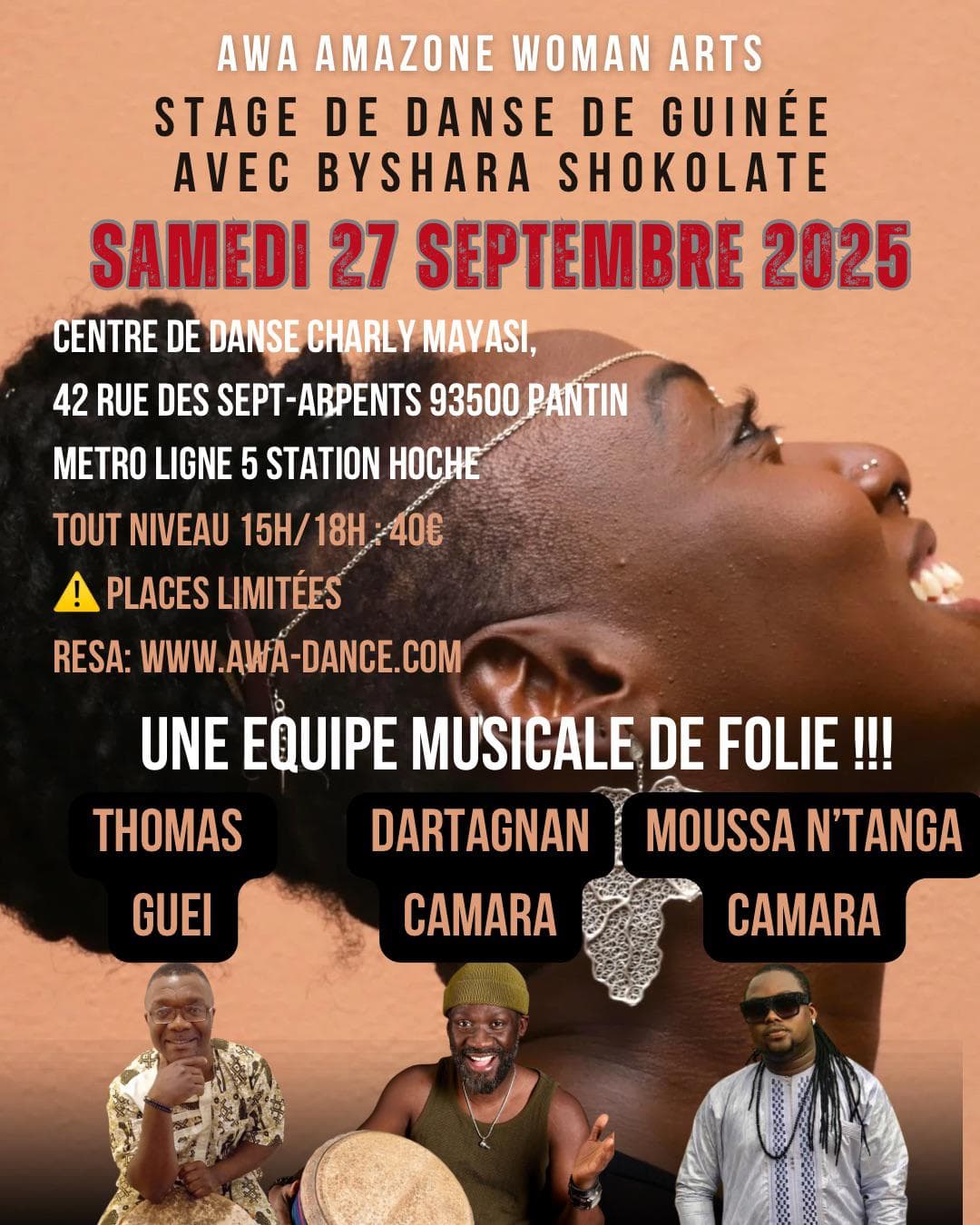 Stage de danse de Guinée avec Byshara SHOKOLATE - 27 septembre 2025